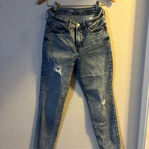 Old Navy Blue Skinny Jeans with Distressed Detailing